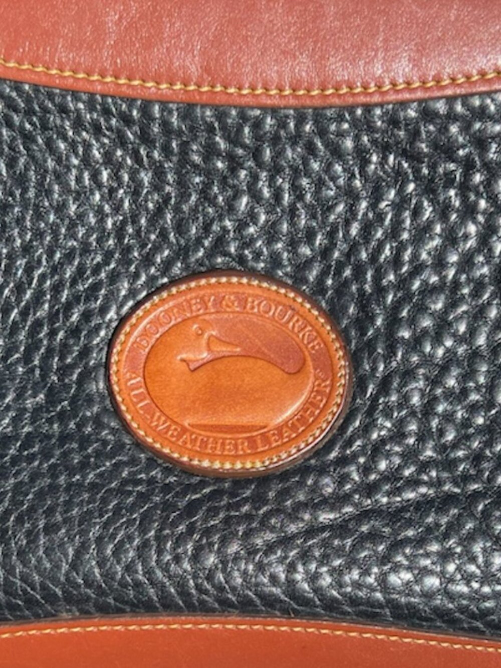 Vintage Dooney & Bourke AWL Black Brown Pebbled Leather Crossbody Bag USA - Picture 12 of 14